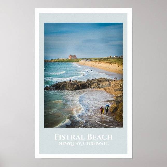 Póster Fistral Beach, Newquay, Cornwall at Sunset (Frente)