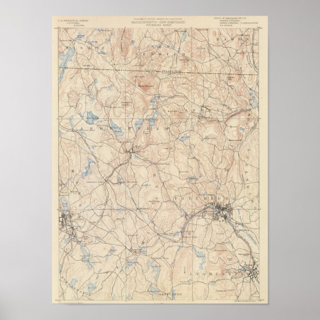 Póster Fitchburg, Massachusetts (Frente)