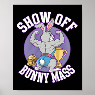Póster Fitness Bunny Bodybuilder Show Off Bunny M Funny R