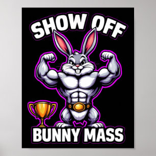 Póster Fitness Bunny Bodybuilder Show Off Bunny M Funny R