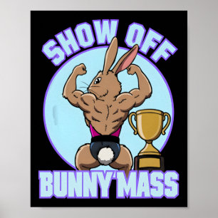 Póster Fitness Bunny Bodybuilder Show Off Bunny M Funny R