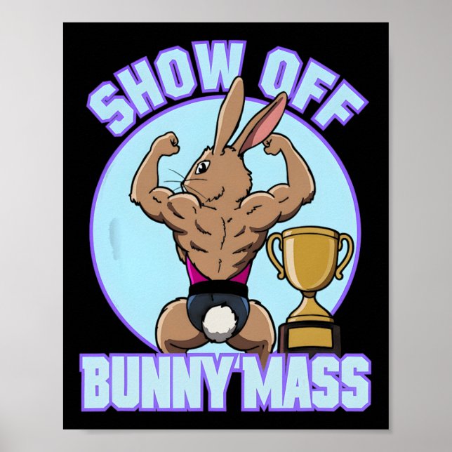 Póster Fitness Bunny Bodybuilder Show Off Bunny M Funny R (Frente)