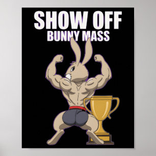 Póster Fitness Bunny Bodybuilder Show Off Bunny M Funny R
