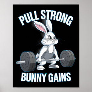 Póster Fitness Bunny Bodybuilder Tira de ganancia conyuga