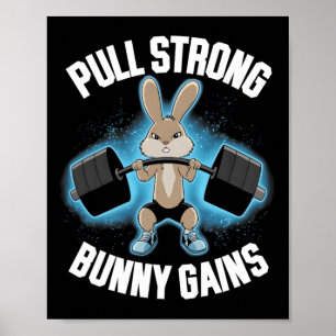 Póster Fitness Bunny Bodybuilder Tira de ganancia conyuga