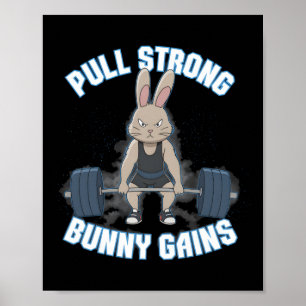 Póster Fitness Bunny Bodybuilder Tira de ganancia conyuga