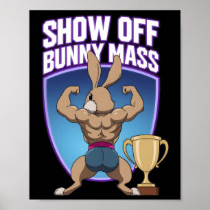 Póster Fitness Bunny Bodybuilders Musculum Building Funny