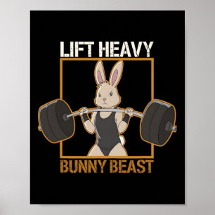 Póster Fitness Bunny Gym Titans Levantar la bestia coneji