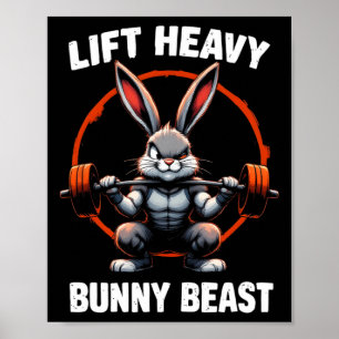 Póster Fitness Bunny Gym Titans Levantar la bestia coneji