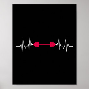 Póster Fitness con barra de fuerza Deportes Culturismo Co