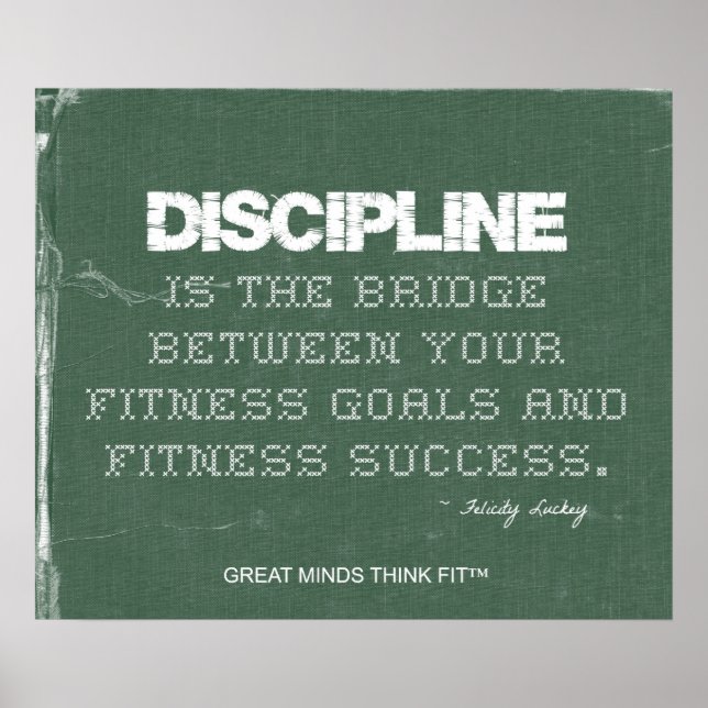 Póster Fitness Discipline Poster in Green Denim (Frente)