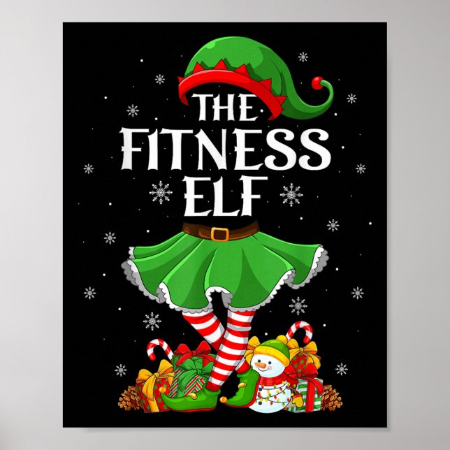 Póster Fitness Elf Christmas Family Elf Squad Xmas Girls  (Frente)