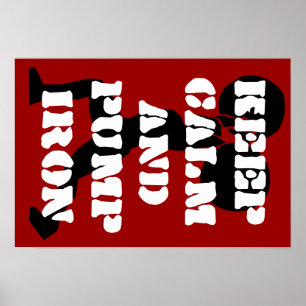 Póster Fitness GYM mantener la calma y bombear hierro