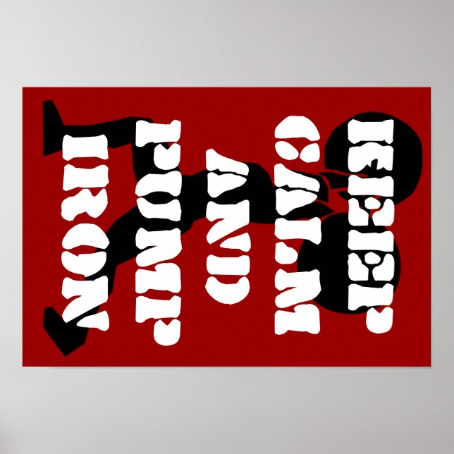 Póster Fitness GYM mantener la calma y bombear hierro (Frente)