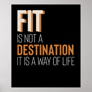 Póster Fitness Gym Motivation Fit Is Way Of Life