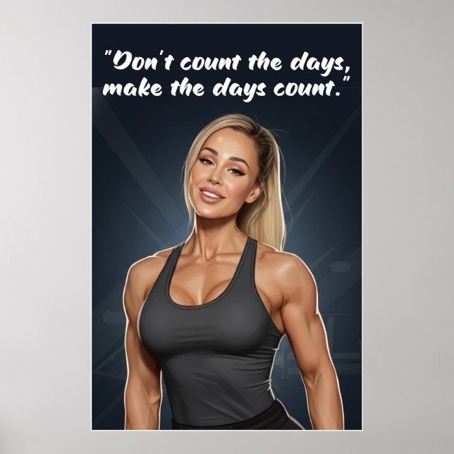 Póster Fitness Motivation Poster – Make the Days Count (Frente)