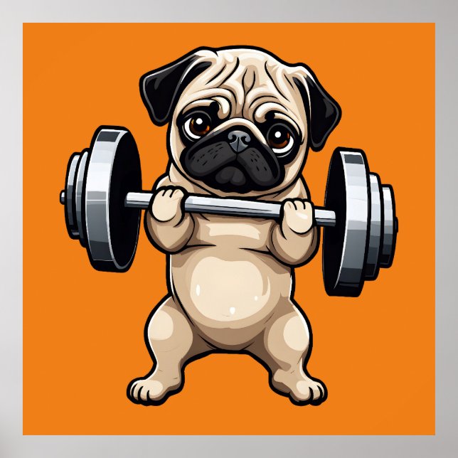 Póster Fitness Pug (Frente)