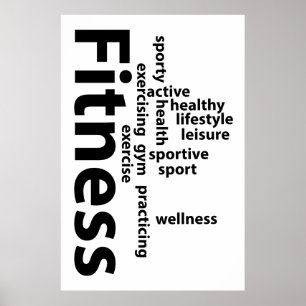 Póster Fitness words