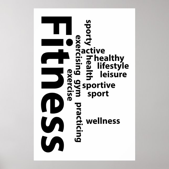 Póster Fitness words (Frente)