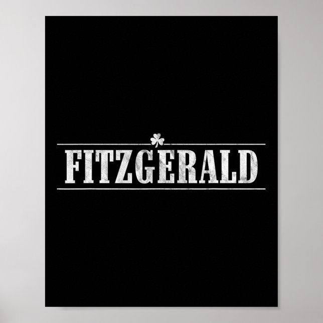 Póster Fitzgerald Irish Name St Patricks Day Match (Frente)