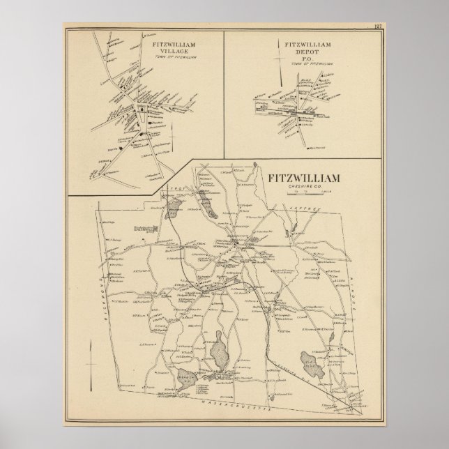 Póster Fitzwilliam, Cheshire Co (Frente)