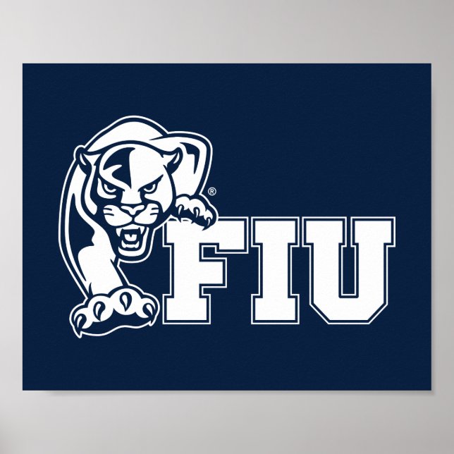 Póster FIU Panthers - White Logo (Frente)