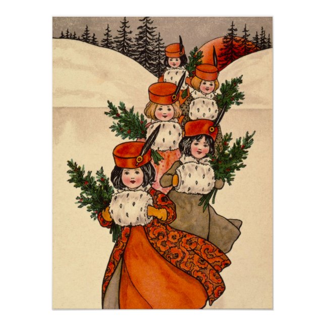 Póster Five Girls With Furry Muffs - Florence Hardy (Anverso)