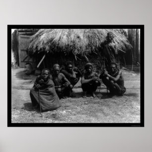 Póster Five Kenya Masai Men in Africa 1920