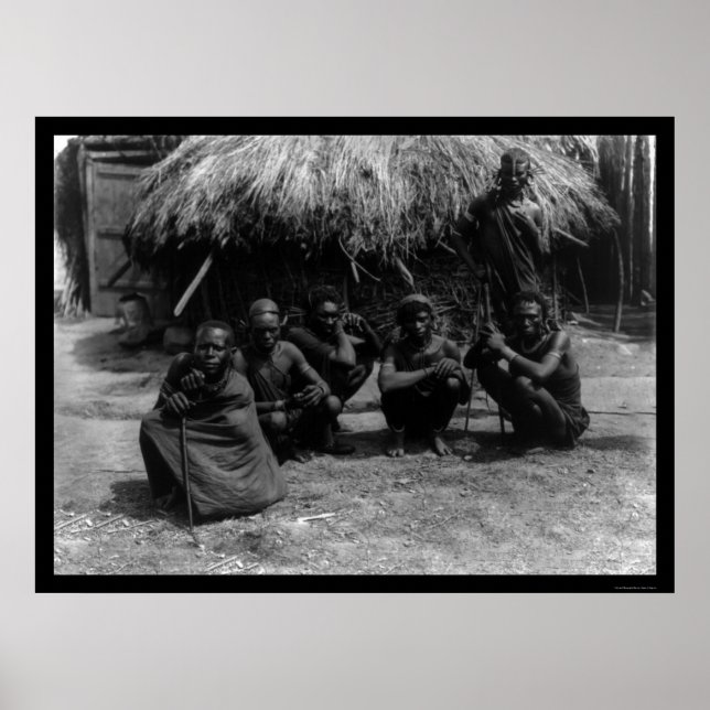 Póster Five Kenya Masai Men in Africa 1920 (Frente)