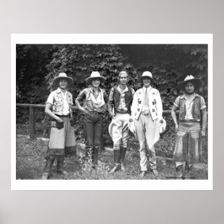 Póster Five women at the dude ranch