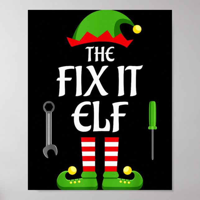 Póster Fix It Elf Family Matching Group Christmas  (Frente)
