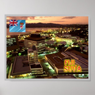 Póster Fiyi - Suva de noche -