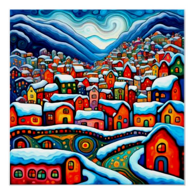 Póster Fjord Winter 3 (Anverso)