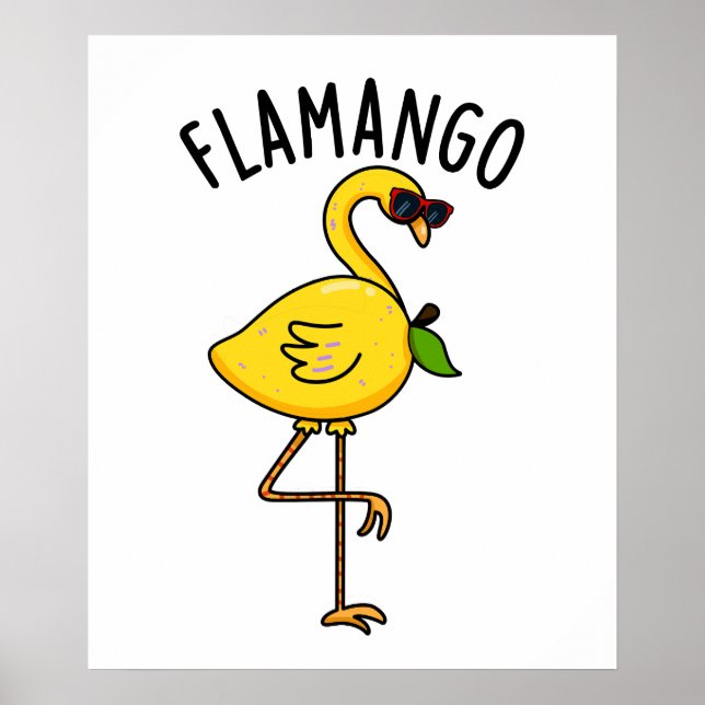 Póster Fla-mango Funny Flamingo Pun (Frente)