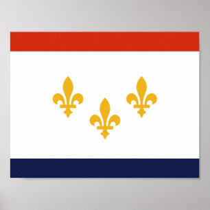 Póster Flag of New Orleans, Louisiana Poster