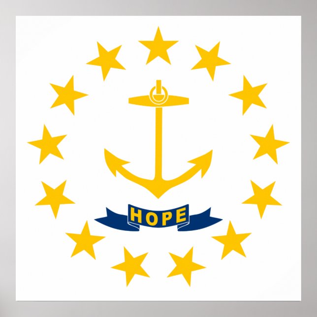 Póster Flag of Rhode Island (US State) (Frente)