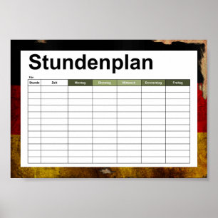 Póster Flagge Deutsch - Vintage...