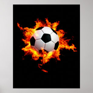 Póster Flamante bola de fútbol