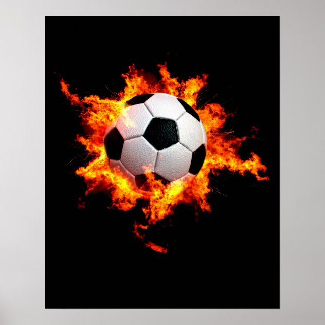 Póster Flamante bola de fútbol (Frente)