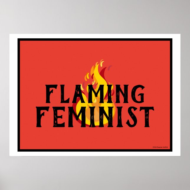 Póster Flamante Feminismo Feminista RBG Flama 20 (Frente)