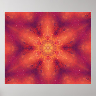 Póster Flamante Fiery Phoenix Quemando Copo de Nieve