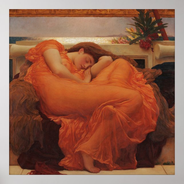 Póster Flamante junio por Lord Frederic Leighton (Frente)