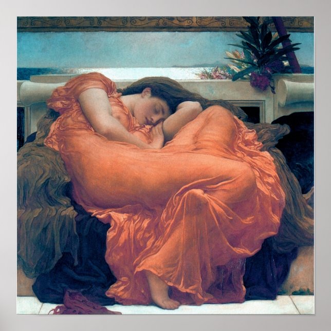 Póster Flamante vestido de naranja de la mujer de junio (Frente)