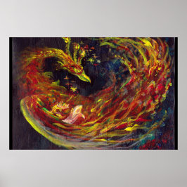 Póster Flamas de Phoenix Pheonix Red Firebird Thunderbird