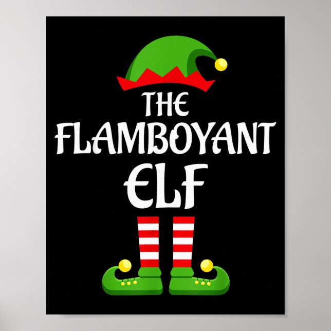 Póster Flamboyant Elf Family Matching Group Christmas  (Frente)