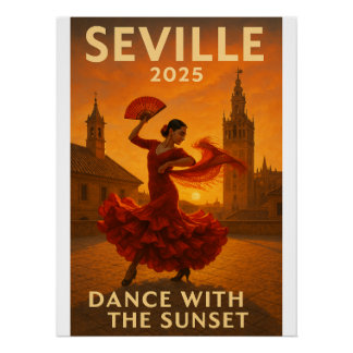 Póster Flamenco al atardecer en Sevilla