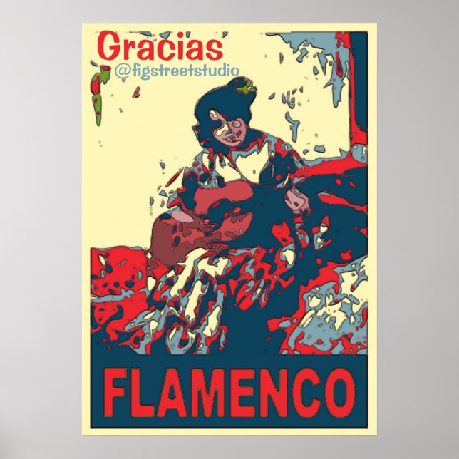 Póster Flamenco, añadir texto de edición, (Frente)