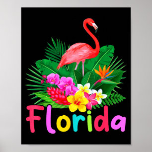 Póster flamenco de Florida planta tropical vacaciones de 