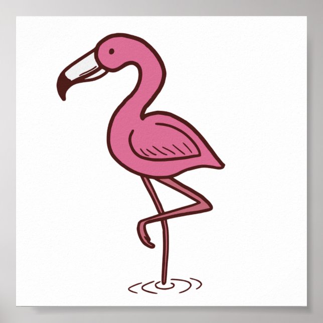 Póster Flamenco de la Jungla Estampado Pequeño (Frente)