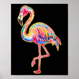 Póster Flamenco de Verano Tropical Playa Hawái Vacaciones